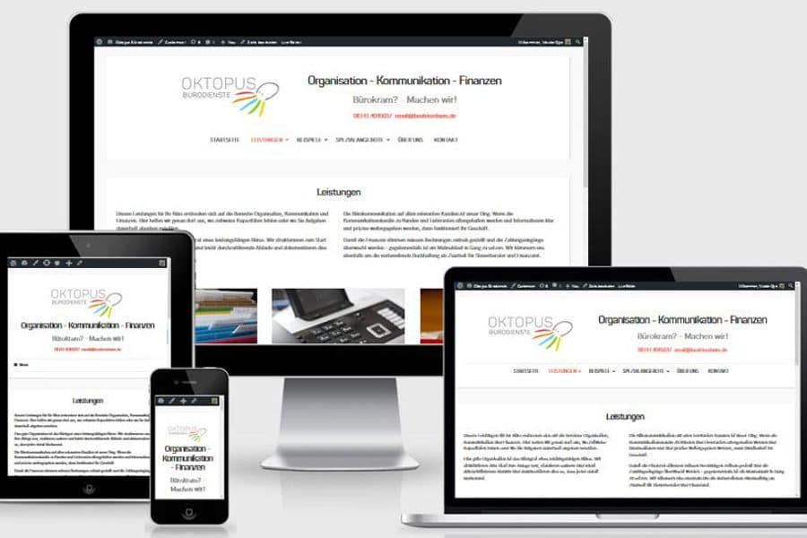  Website erstellen und pflegen – Ein Angebot von Oktopus Bürodienste – Organisation, Kommunikation und Finanzen im Raum Fürstenfeldbruck